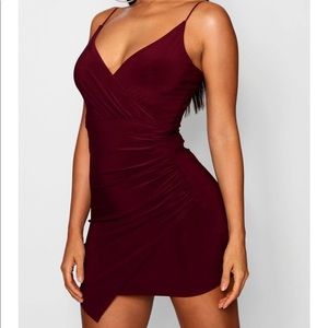 BOOHOO BODYCON DRESS- Red, worn once